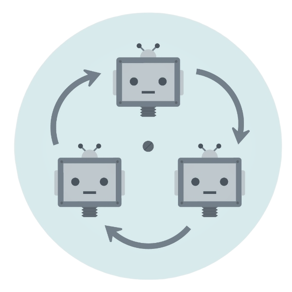 Feedback loop showing robots talking to robots